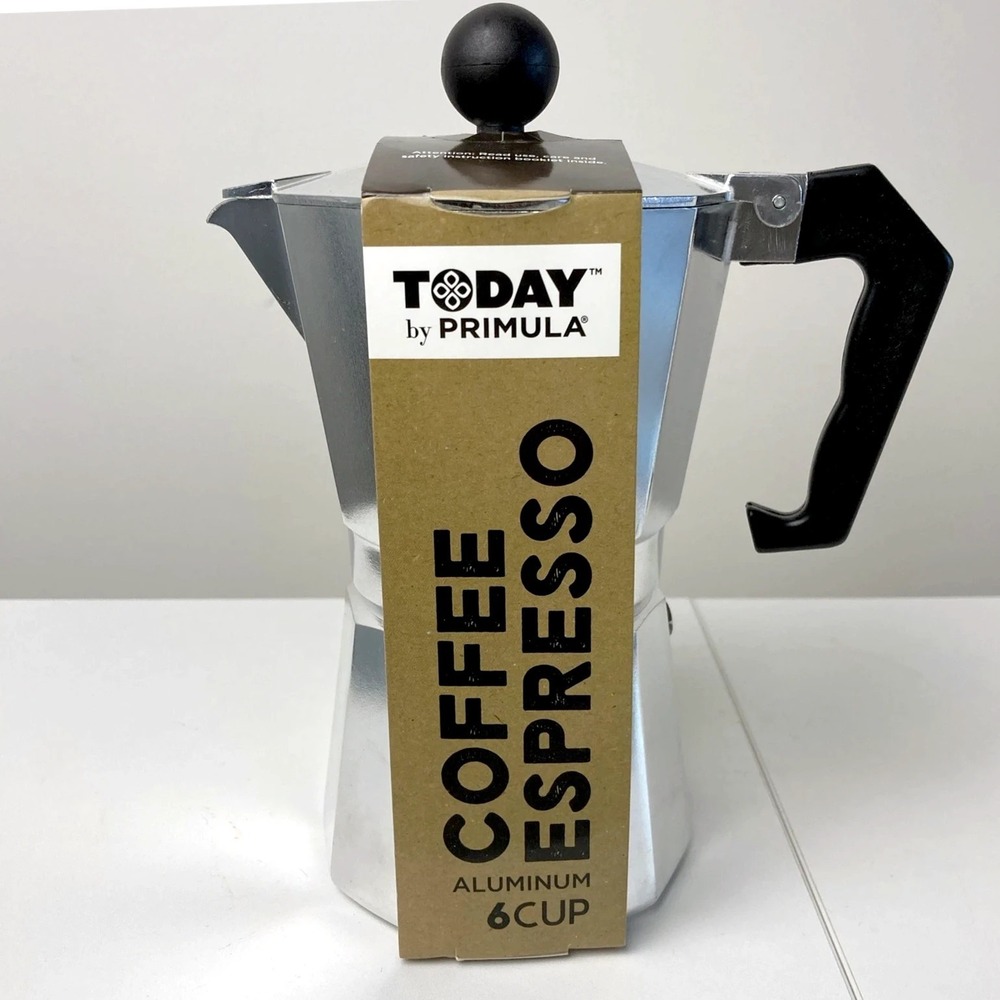 Primula 6 Cups Silver Machine a Espresso Maker Tes-3306 Aluminum